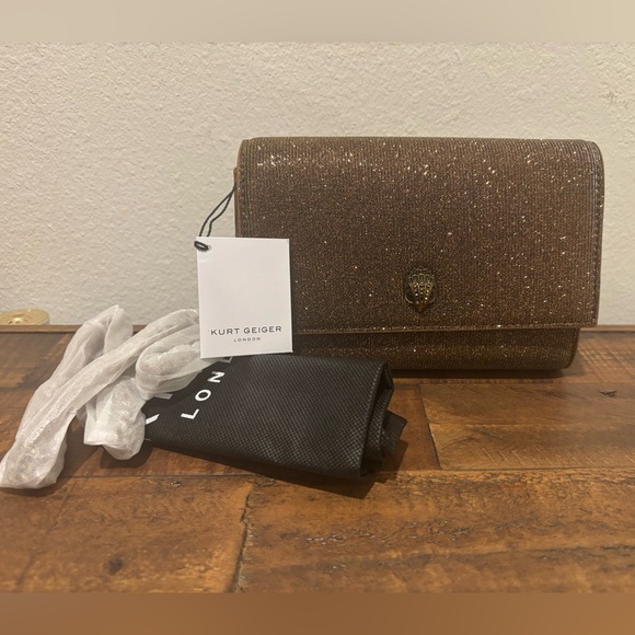 Kurt Geiger Handbags - Kurt Geiger Glittering Brown Crossbody Bag